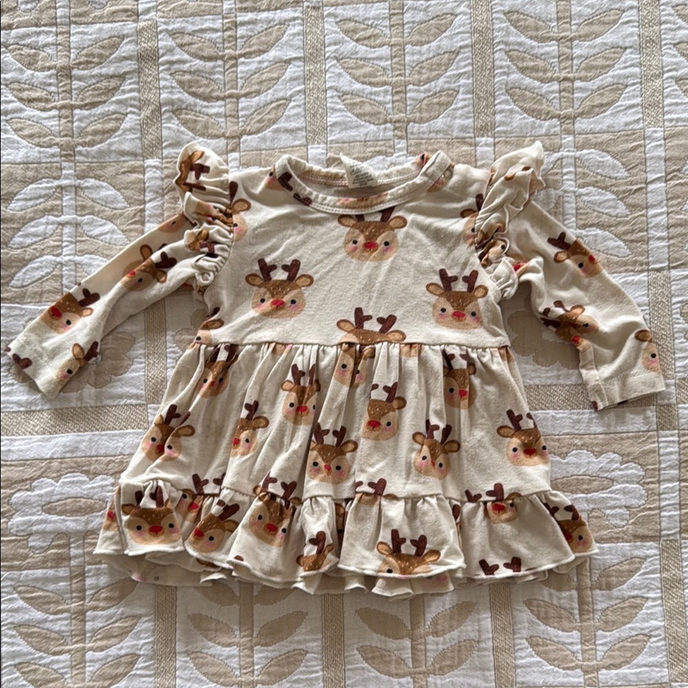 Baby Dress Reindeer Bamboo Viscose